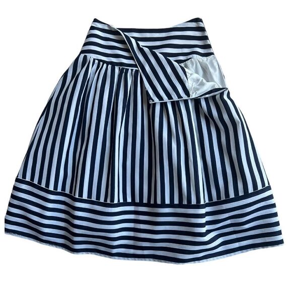 Anthropologie Maeve Striped High Seas High Waist Navy Blue White Skirt Sz XS - Picture 7 of 8